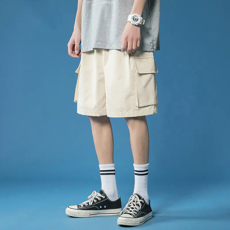 Men's Thin Loose Solid Color Cargo Shorts