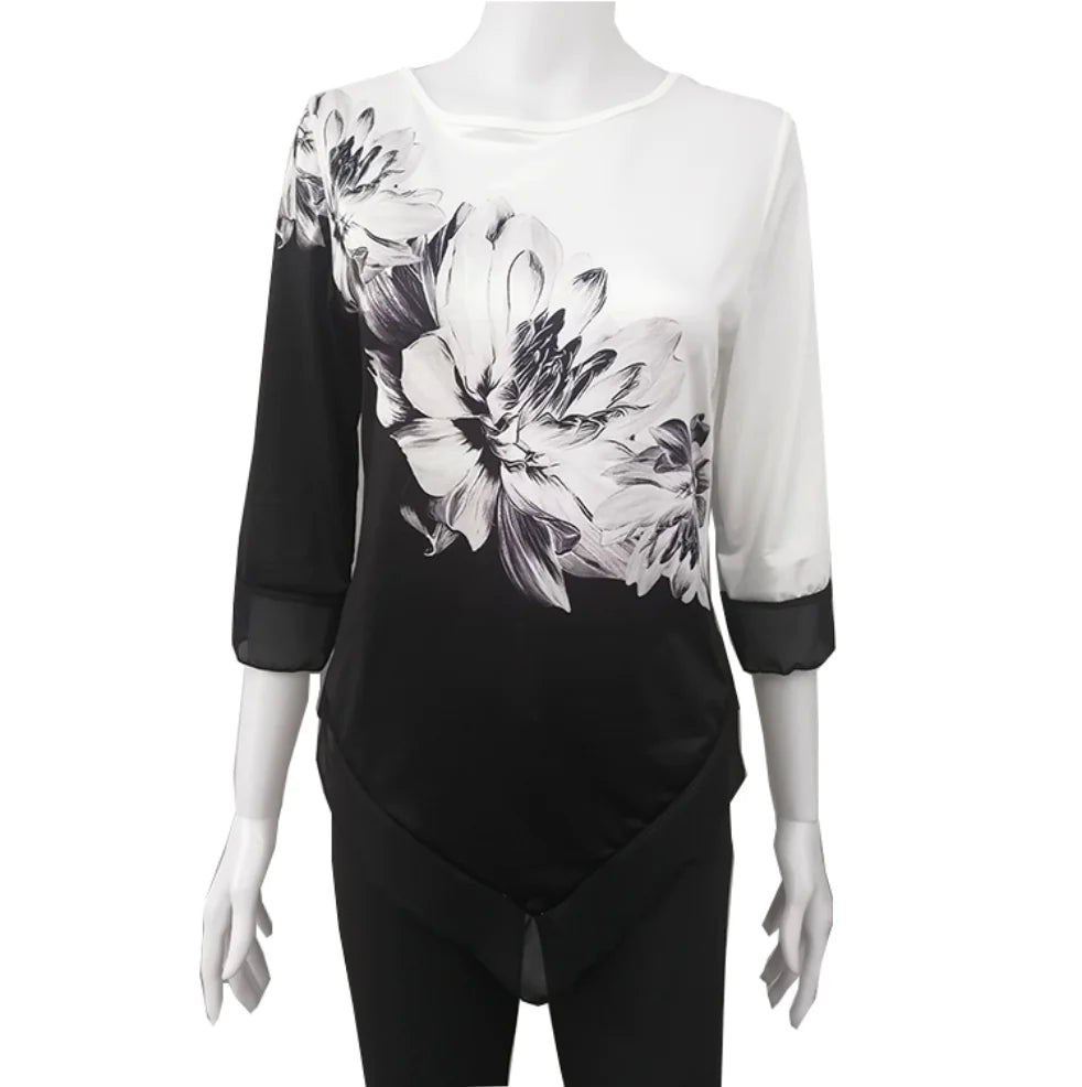 Fashionable 2019 Women's Loose Fit Irregular Hem Shirt