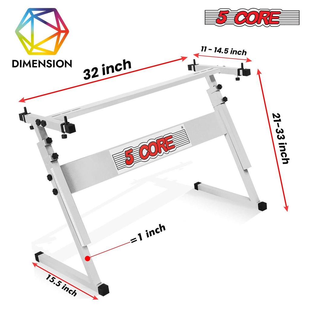 5 Core Keyboard Stand Z Style Height Adjustable Sturdy Piano Riser Lift Holder Stands