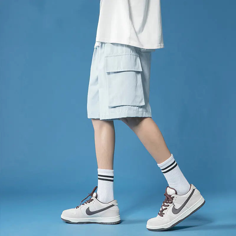 Men's Thin Loose Solid Color Cargo Shorts