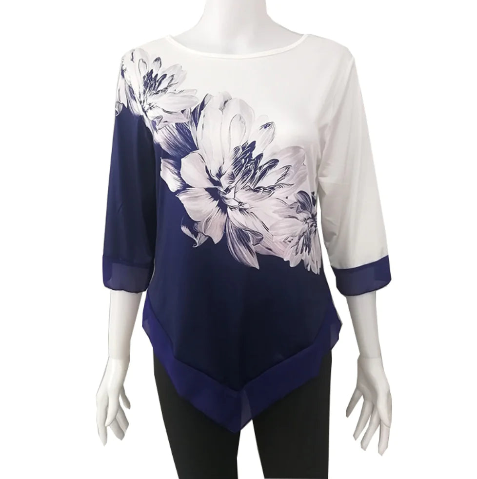 Fashionable 2019 Women's Loose Fit Irregular Hem Shirt