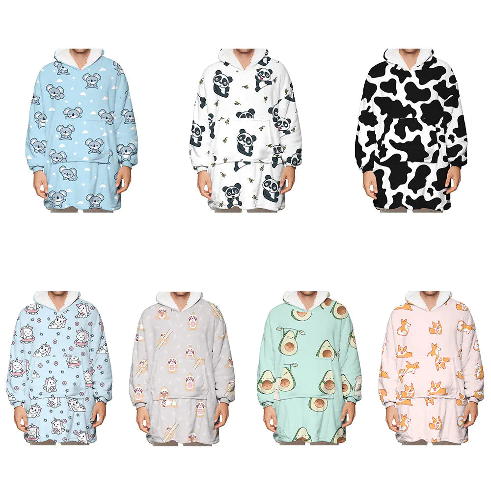 Couple's Avocado Digital Print Sweatshirt for Home Wear