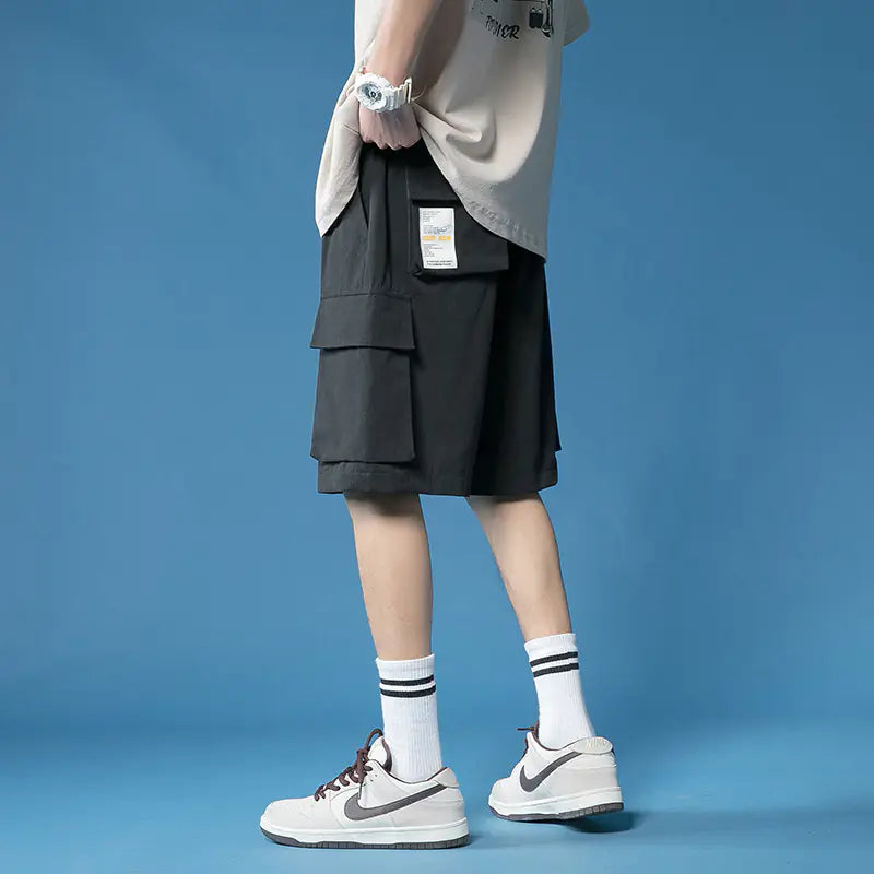 Men's Thin Loose Solid Color Cargo Shorts
